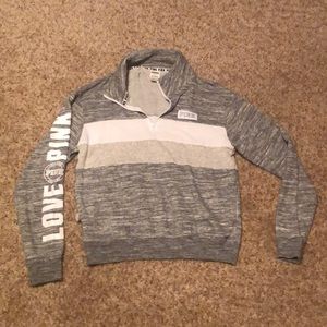 Half zip up pink sweatshirt